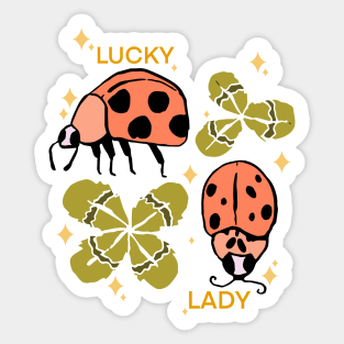 Lucky Lady: Ladybugs & Clovers Sticker